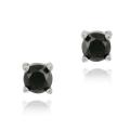Sterling Silver 1/8ct TDW Black Diamond Stud Earrings