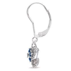 Miadora10k White Gold 1/2ct TDW Blue and White Diamond Dangle Earrings (G-H,I1-2)