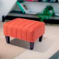Louisiana Orange Fabric Ottoman