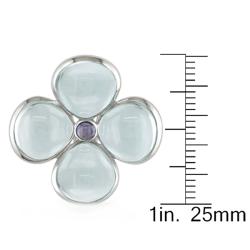 14k White Gold Multi-colored Gemstone Stud Earrings