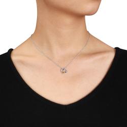 Sterling Silver Citrine and Diamond Accent Heart Necklace