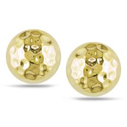 14k Yellow Gold Hammered Stud Earrings