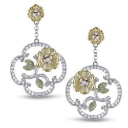14k Two-Tone Gold 4/5ct TDW Yellow and White Diamond Earrings (G-H, SI1-2)