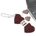 4GB Brown Heart Shaped -Love- USB Flash Drive Keychain