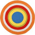 Hand-hooked Orange Apache Rug (4' Round)