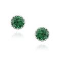 Icz Stonez Sterling Silver Lab-created Green Quartz Stud Earrings (2.1ct TGW)
