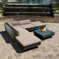 Santorini Outdoor Six Piece Black Wicker Sofa Set
