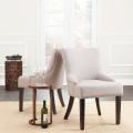 Loire Beige Linen Nailhead Dining Chairs (Set of 2)