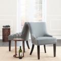 Loire Grey Linen Nailhead Dining Chairs (Set of 2)