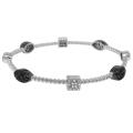 Sterling Silver Two-tone 1/3ct TDW Diamond Bangle Bracelet