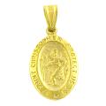 14k Yellow Gold Saint Christopher Medal Pendant