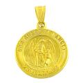 14k Yellow Gold Guardian Angel Medal Pendant