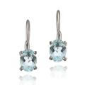 Glitzy Rocks Sterling Silver Blue Topaz Dangle Earrings (3ct TGW)