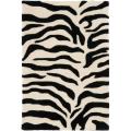 Handmade Soho Zebra Beige/ Black New Zealand Wool Rug (2' x 3')