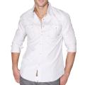 191 Unlimited Men's Off-white Military-ispired Slim-fit Woven Shirt