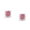 10k White Gold 1/4ct TDW Pink Diamond Solitaire Stud Earrings