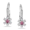 14k White Gold 1/3ct TDW Pink and White Diamond Earrings (H-I, I1-I2)