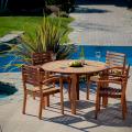 Romano Deluxe Eucalyptus Wood 5-piece Dining Set