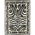 Handmade Rodeo Drive Zebra Black/ Off-White Wool Rug (2' x 3')