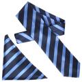 Boston Traveler Men's Diagonal Stripe Microfiber Tie and Hanky Set