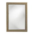 Antique Silver Leaf Mirror with Black Accents and Trim