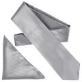 Boston Traveler Men's Pinstriped Microfiber Tie and Hanky Set