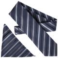 Boston Traveler Men's Diagonal Stripe Microfiber Tie and Hanky Set
