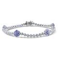 14k White Gold Tanzanite and 1/4ct TDW Diamond Bracelet (H-I,SI1)