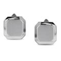 14k White Gold Pin Cuff Links