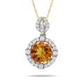 14k Yellow Gold Citrine and 1/2ct TDW Diamond Necklace (H-I, SI1-SI2)