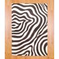 Indo Hand-tufted Zebra-print Brown/ Ivory Wool Rug (4' x 6')