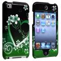 Green Heart Snap-on Case for Apple iPod Touch Generation 4