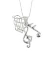 Sunstone Sterling Silver Music Note Trio Necklace