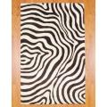 Indo Hand-tufted Zebra-print Brown/ Ivory Wool Rug (5' x 8')