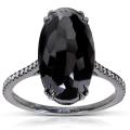 14k Gold 9 1/4ct TDW Certified Black and White Diamond Ring (H-I, I2)