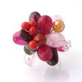 Pink Floral Cluster Free-Size Ring (Thailand)