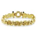 14k Yellow Gold Black Onyx 7-inch Fancy Link Bracelet