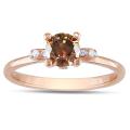 18k Pink Gold 5/8ct TDW Brown and White Diamond Ring (G-H, VS1-VS2)