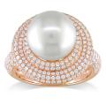 14k Pink Gold South Sea Pearl and 1 1/4ct TDW Diamond Ring (G-H, SI1-SI2)
