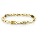 14k Yellow Gold 5 1/3ct TGW Multi-gemstone 7.25-inch Bracelet