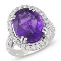 14k White Gold Amethyst and 1ct TDW Diamond Cocktail Ring (G-H, SI1-SI2)