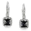 14k White Gold 1ct TDW Black and White Diamond Earrings (H-I, I1-I2)