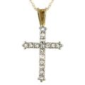 10k Yellow Gold 1/2ct TDW Diamond Cross Necklace (I, I3)
