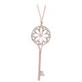 Rose Gold over Silver 1/6ct TDW Diamond Flower Necklace (H-I, I1-I2)