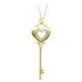 Gold-plated Silver 1/7ct TDW Diamond Heart Key Pendant (H-I, I1-I2)