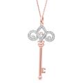 Rose Gold over Silver 1/5ct TDW Diamond Fleur de Lis Necklace (H-I, I1-I2)