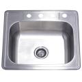 Stainless Steel 25-inch Self-rimming Undermount Kitchen Sink