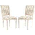 Provincial Carved Stripe Cream/ Grey Side Chairs (Set of 2)