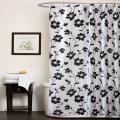 Lush Decor Garden Blossom White/ Black Shower Curtain