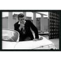 'James Dean White Car' Gel-Textured Art Print